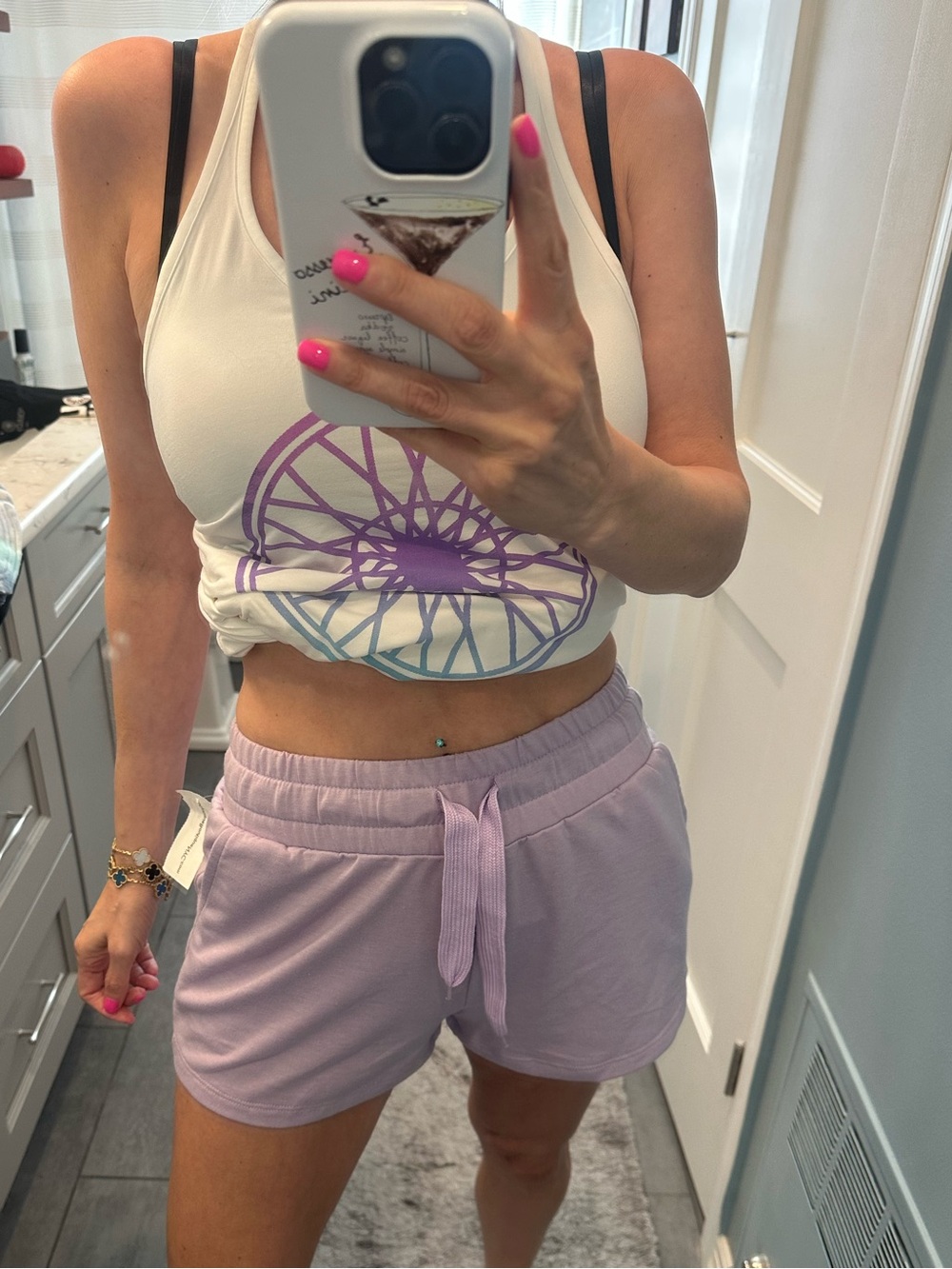 Heart & Hips Lilac Athletic Lounge Shorts
